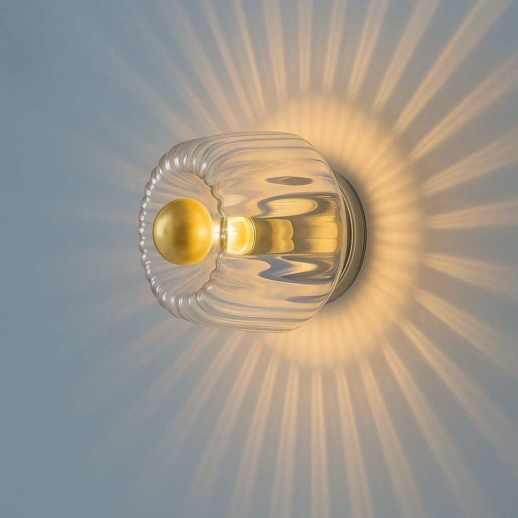 Nordhaus | Lampada da parete scandinava minimalista in vetro e metallo | Attacco E14