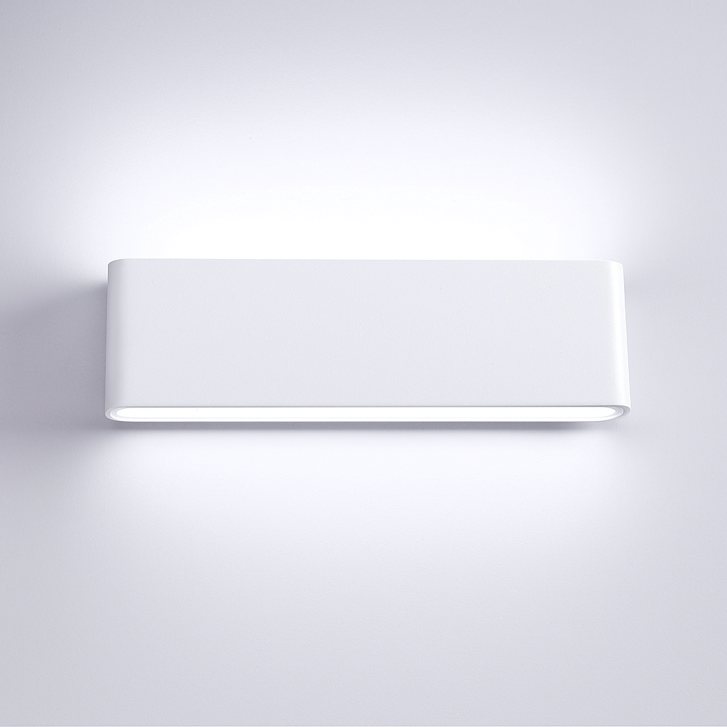 Sunzo | Lampada da parete per interni – Alluminio impermeabile – Design scandinavo con vetro grigio – Per corridoio, camera da letto e ingresso