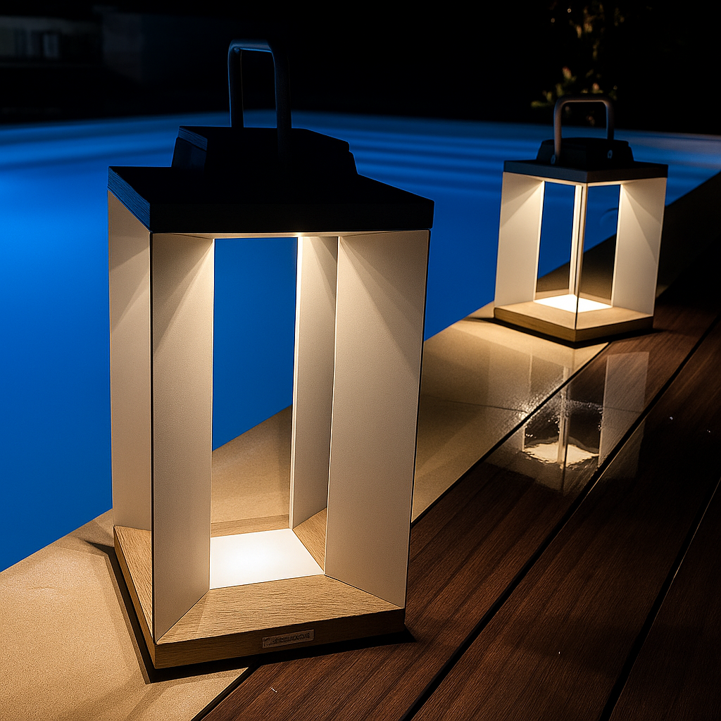 SolLumina | Lampa ogrodowa solarna – stal nierdzewna – oświetlenie zewnętrzne LED – nowoczesny design – ciepłe białe światło – 2 rozmiary