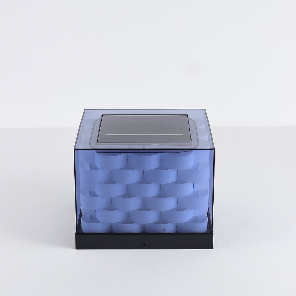 SolarWeave | Lampa zewnętrzna na energię słoneczną – Pleciony design – IP65 – E27 LED