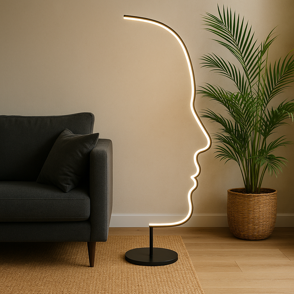 Visagio | Sculpturale Vloerlamp met Abstract Gezicht