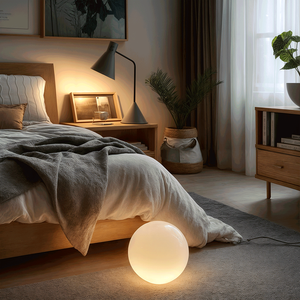 GlowSphere | Lampada a Sfera da Giardino LED – Alimentazione AC – Illuminazione Esterna Atmosferica – Plastica – Design Rotondo