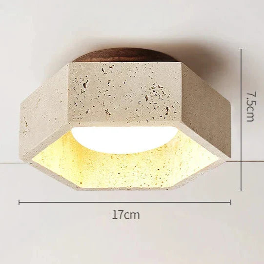 TerraLune | Lampada da soffitto Wabi Sabi Travertino – LED Downlight