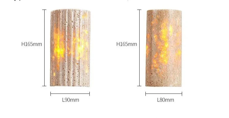 Soma | Lampada da parete esterna minimalista in travertino