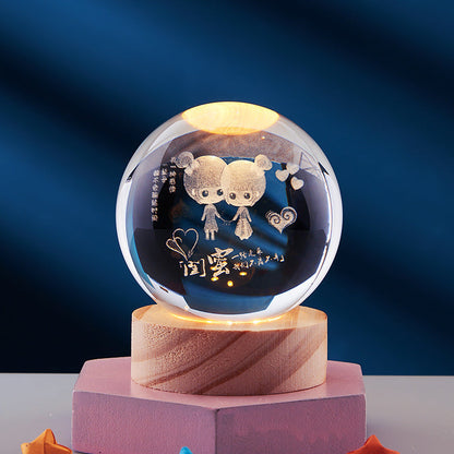 3D Lampada Notturna in Cristallo