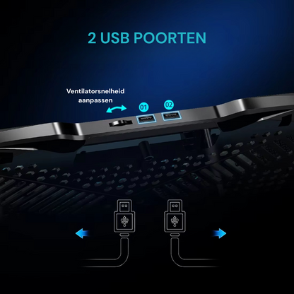 Livingnova ProCool Chłodzenie do laptopa do 17” | Regulowana podstawka z 5 wentylatorami