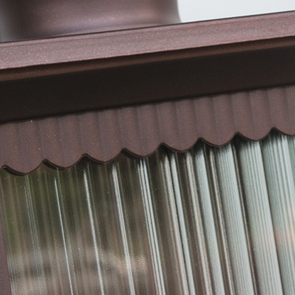 BRAVENO Lampa ścienna – Vintage lampa zewnętrzna z prostokątnym wzorem – Aluminium i szkło – Oprawka E27