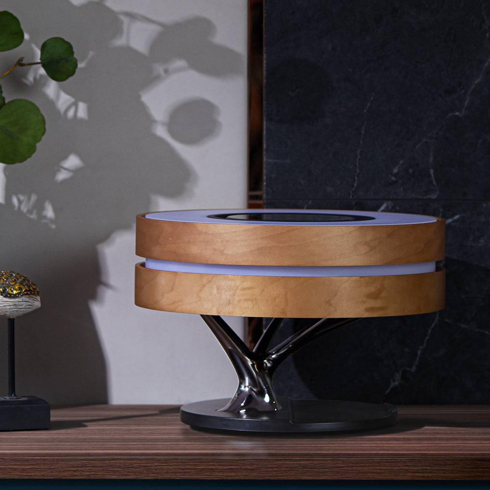 Veylix | Lampa biurkowa z głośnikiem i bezprzewodową ładowarką