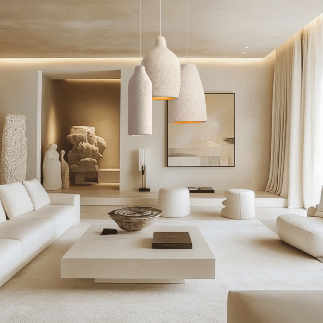 TERRALUNA Lampa wisząca – Minimalistyczny design z cementu z ciepłym oświetleniem LED