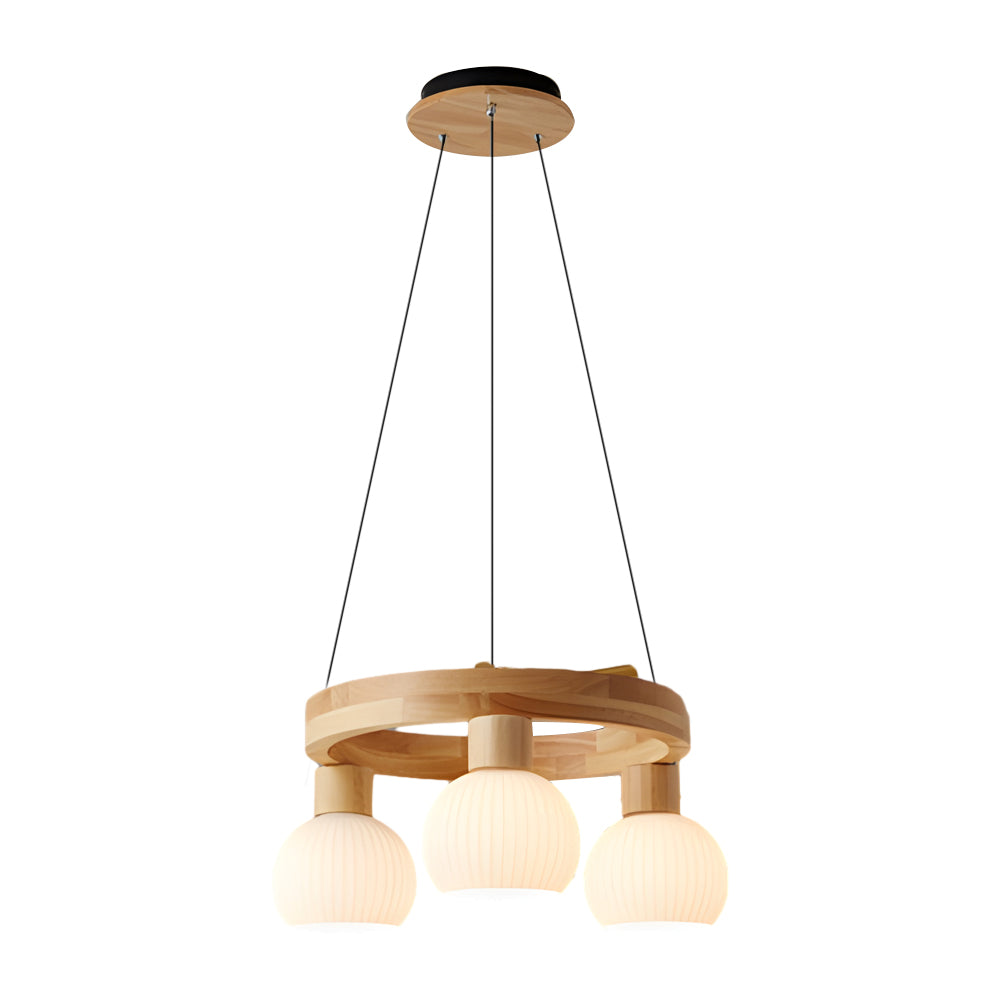 Glisaro | Lampadario in Legno Scandinavo con Funzione Dimmer a 3 Livelli