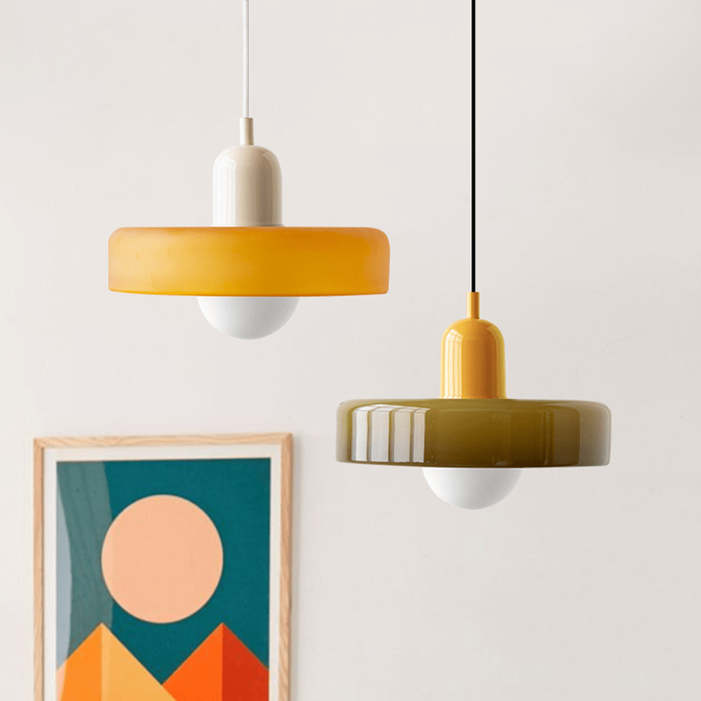ColorLume | Geometryczna lampa sufitowa Bauhaus ze szkła