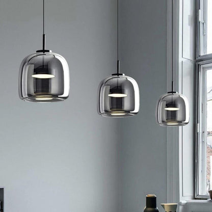 NobleNova - Lampada a sospensione in vetro nero scandinavo