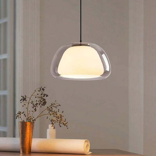 LUNARIA Lampada a Sospensione – Sfera di Vetro Bianca con Diffusore – Design Elegante & Attacco E27