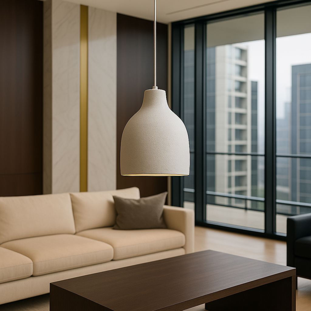 TERRALUNA Lampa wisząca – Minimalistyczny design z cementu z ciepłym oświetleniem LED