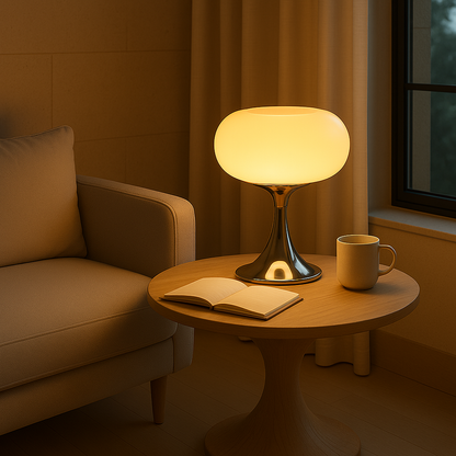 RetroGlow Lampa stołowa | Styl Bauhaus | Szkło i żelazo | Ciepłe światło | E27 | 90-260V