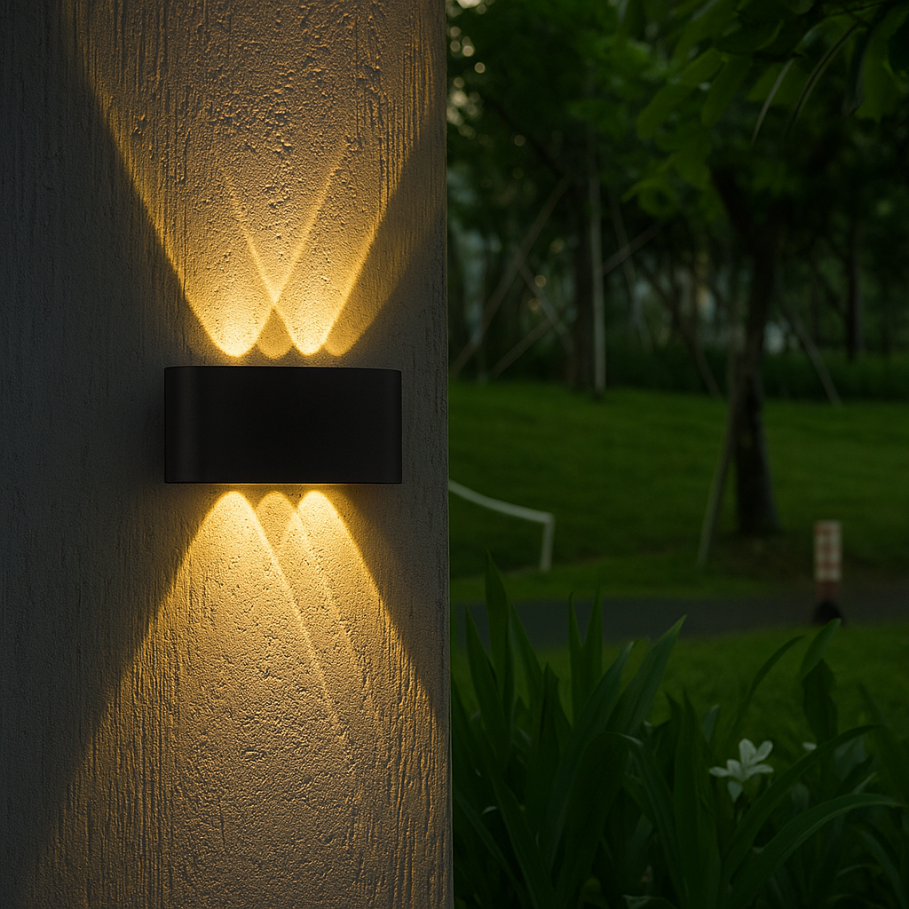 Rayzaar | Minimalistyczna lampa ścienna LED z oświetleniem góra-dół | Wodoodporna IP65 do użytku wewnętrznego i zewnętrznego