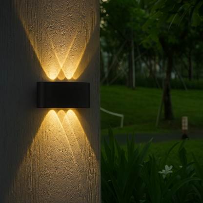 Rayzaar | Minimalistyczna lampa ścienna LED z oświetleniem góra-dół | Wodoodporna IP65 do użytku wewnętrznego i zewnętrznego