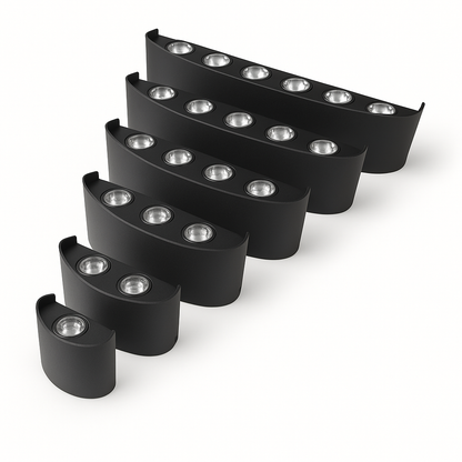 Rayzaar | Minimalistyczna lampa ścienna LED z oświetleniem góra-dół | Wodoodporna IP65 do użytku wewnętrznego i zewnętrznego