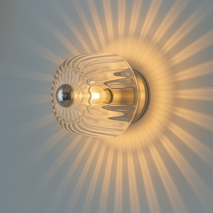 Nordhaus | Lampada da parete scandinava minimalista in vetro e metallo | Attacco E14