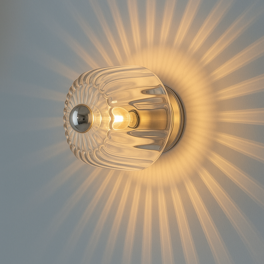 Nordhaus | Minimalistyczna skandynawska lampa ścienna ze szkła i metalu | Oprawka E14