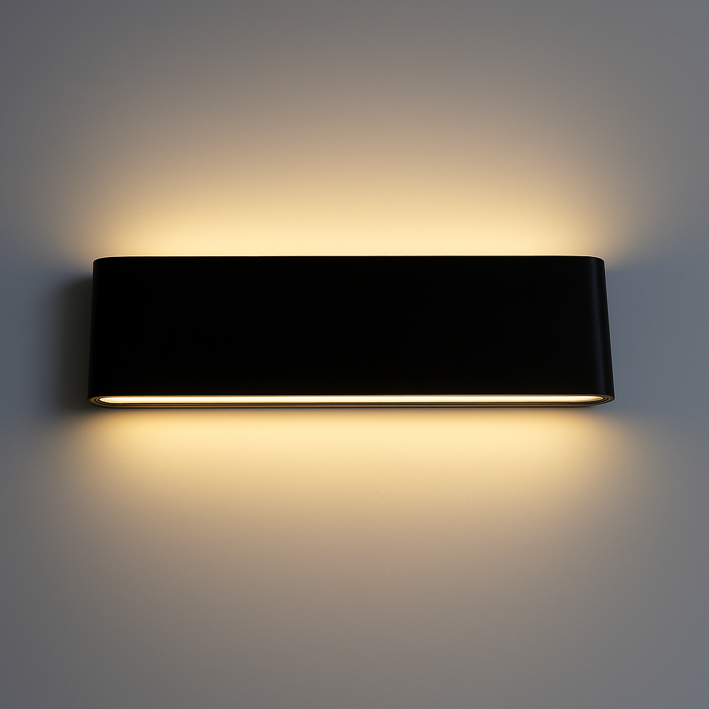 Sunzo | Lampada da parete per interni – Alluminio impermeabile – Design scandinavo con vetro grigio – Per corridoio, camera da letto e ingresso