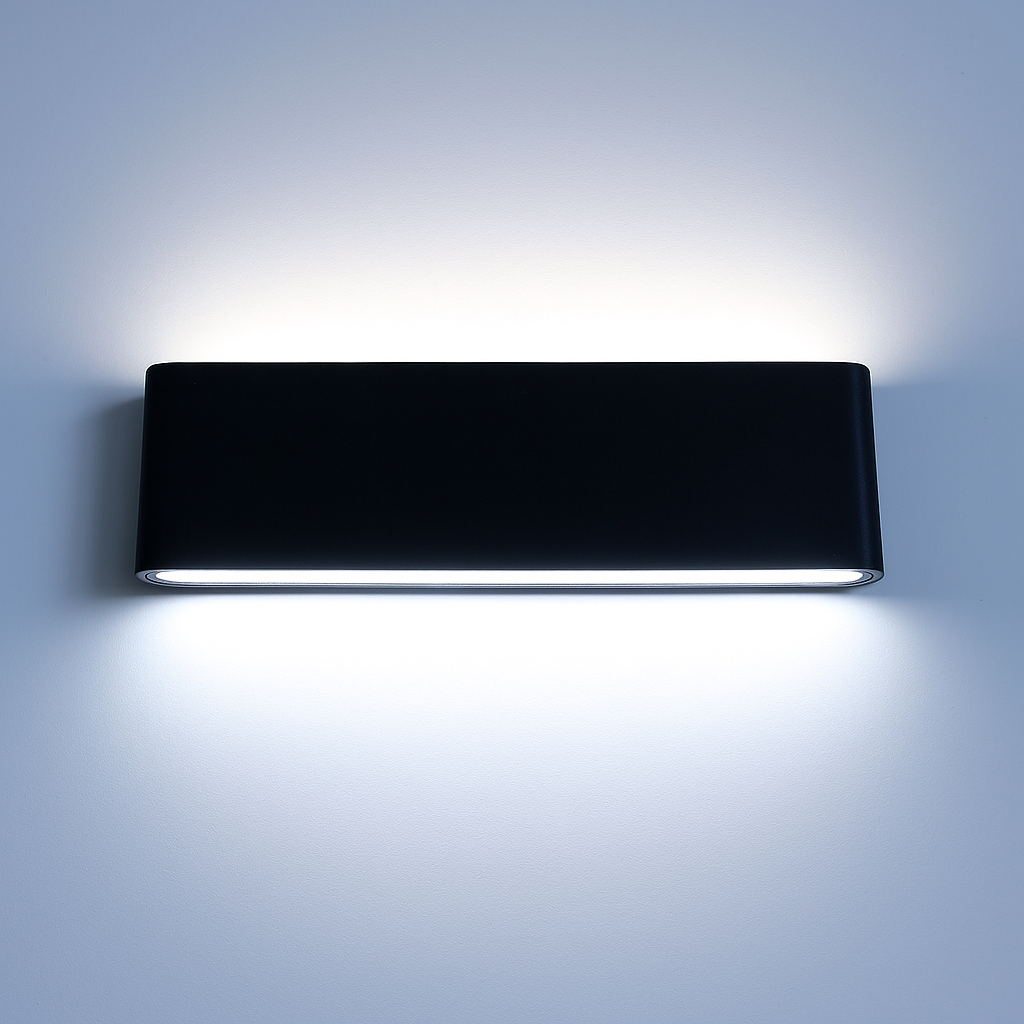 Sunzo | Lampada da parete per interni – Alluminio impermeabile – Design scandinavo con vetro grigio – Per corridoio, camera da letto e ingresso