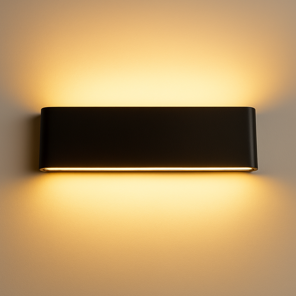 Sunzo | Lampada da parete per interni – Alluminio impermeabile – Design scandinavo con vetro grigio – Per corridoio, camera da letto e ingresso