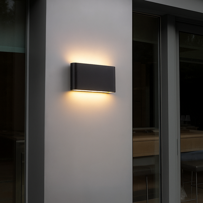 Sunzo | Lampada da parete per interni – Alluminio impermeabile – Design scandinavo con vetro grigio – Per corridoio, camera da letto e ingresso