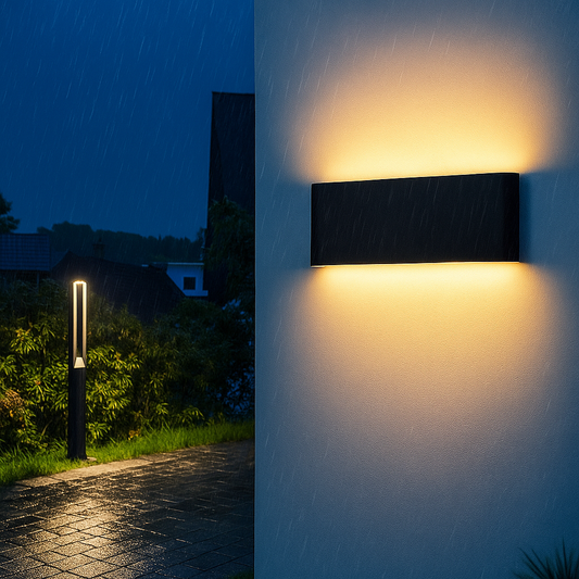 Sunzo | Lampa ścienna do wnętrz – Wodoodporna aluminiowa – Skandynawski design z szarym szkłem – Do korytarza, sypialni i holu