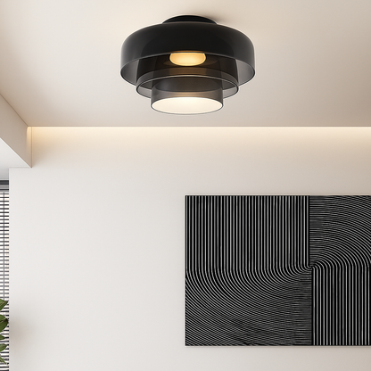 GlassLuxe Nowoczesna Lampa Sufitowa | Szklana Lampa Sufitowa z Ciepłym LED do Salonu lub Sypialni