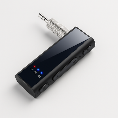 SkyFlyer Pro | Draadloze Bluetooth Vliegtuigadapter – 2-in-1 Zender & Ontvanger – AUX & Type-C – Met Microfoon