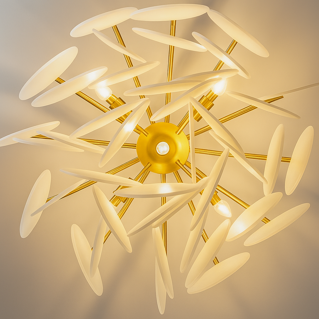 AuroraLuxe – Luksusowy żyrandol z szklanymi dyskami