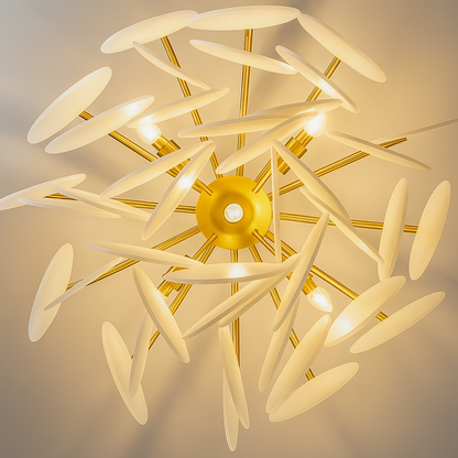 AuroraLuxe – Luksusowy żyrandol z szklanymi dyskami