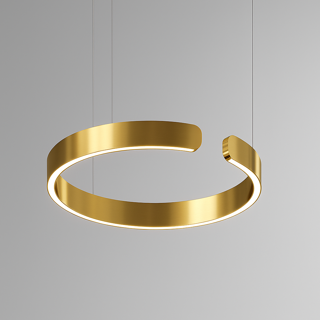 LuxeNova – Lampada a sospensione LED moderna rotonda – Nero/Bianco/Oro/Oro rosa – Lampada a sospensione dimmerabile – Ø40 cm – Metallo