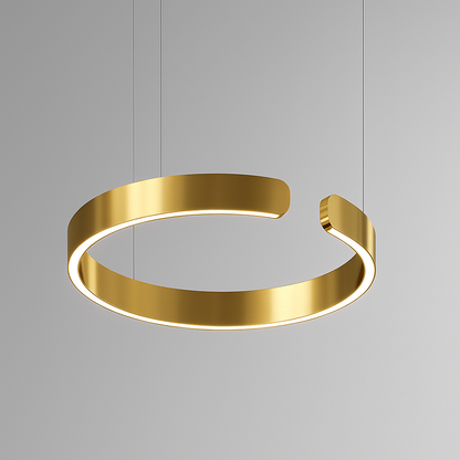 LuxeNova – Lampada a sospensione LED moderna rotonda – Nero/Bianco/Oro/Oro rosa – Lampada a sospensione dimmerabile – Ø40 cm – Metallo