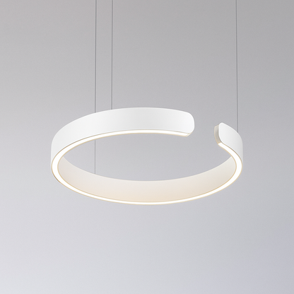 LuxeNova – Lampada a sospensione LED moderna rotonda – Nero/Bianco/Oro/Oro rosa – Lampada a sospensione dimmerabile – Ø40 cm – Metallo