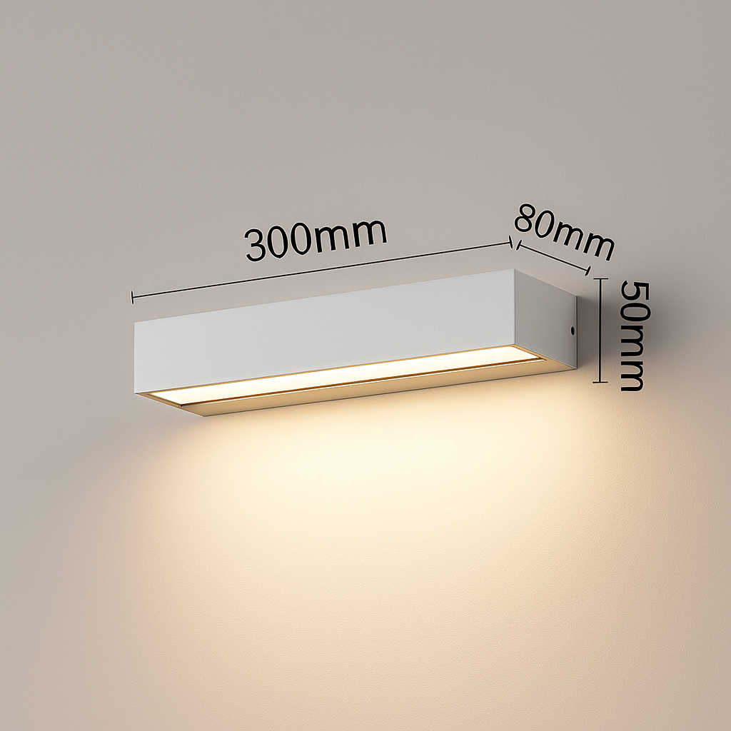 Lumistra | Lampa ścienna LED do wnętrz i na zewnątrz – wodoodporna IP65 – czarna/biała – 20/30/50 cm – ciepłe/naturalne/zimne światło