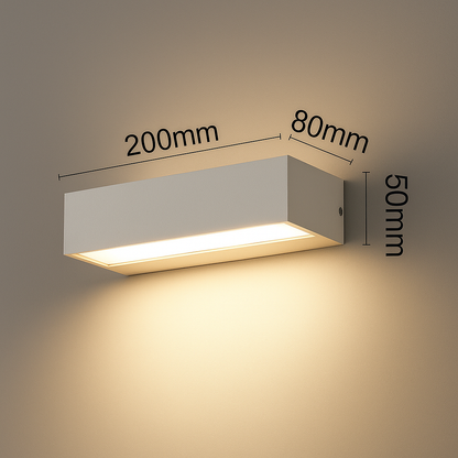 Lumistra | Lampa ścienna LED do wnętrz i na zewnątrz – wodoodporna IP65 – czarna/biała – 20/30/50 cm – ciepłe/naturalne/zimne światło