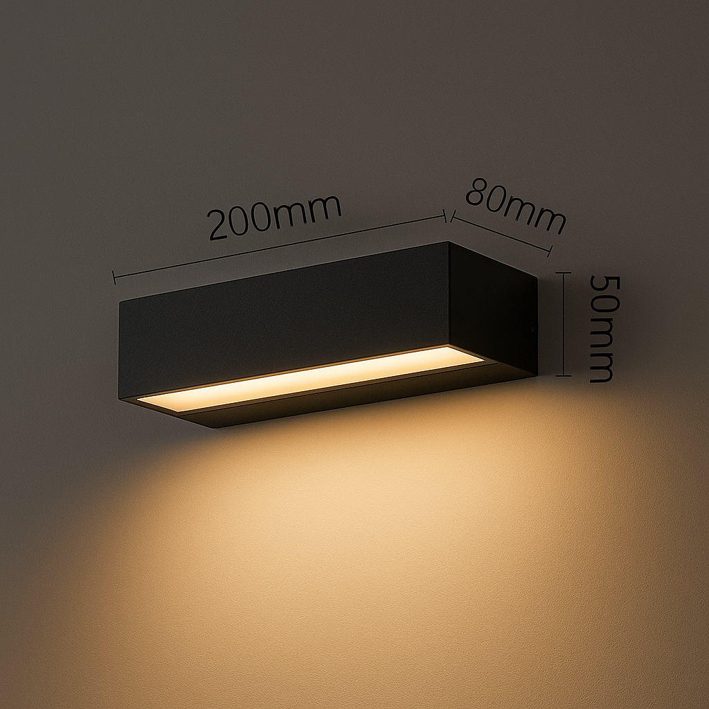 Lumistra | Lampa ścienna LED do wnętrz i na zewnątrz – wodoodporna IP65 – czarna/biała – 20/30/50 cm – ciepłe/naturalne/zimne światło