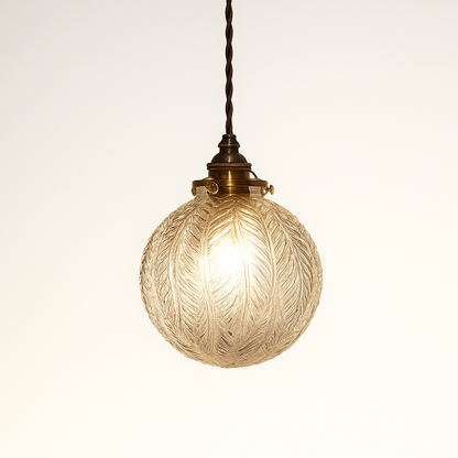 GlobalGlow Lampada a Sospensione | Lampada Coloniale a Forma di Sfera – Attacco E27 – Vetro