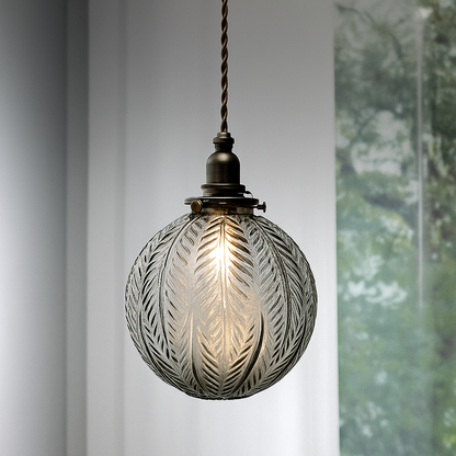 GlobalGlow Lampada a Sospensione | Lampada Coloniale a Forma di Sfera – Attacco E27 – Vetro