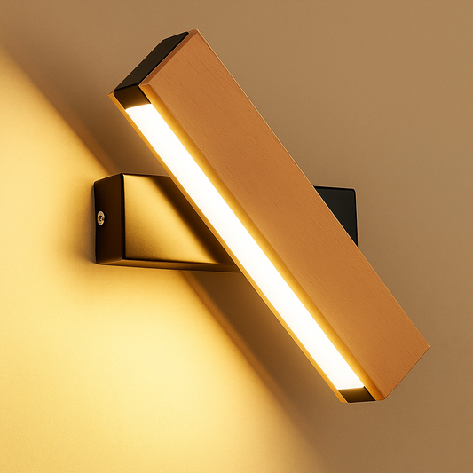 ScandiGlow | Lampada da parete LED in legno – Design scandinavo regolabile per camera da letto o soggiorno