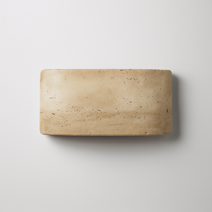 Velano – Kinkiet z kamienia trawertynowego i szkła – Do użytku wewnętrznego i zewnętrznego – Ø25 cm