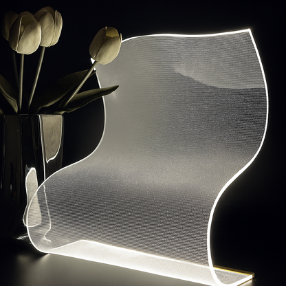 NovaFold | Lampada da Tavolo Astratta in Acrilico – Design Artistico – LED – Oggetto Luminoso Unico