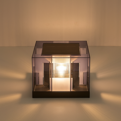 LumaBloc | Lampada Solare da Esterno su Piedistallo – IP65 – Elegante & Resistente alle Intemperie – E27 LED