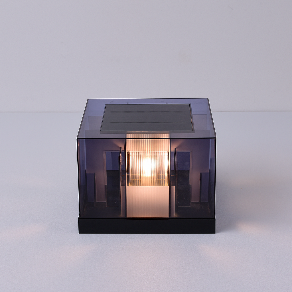 LumaBloc | Lampada Solare da Esterno su Piedistallo – IP65 – Elegante & Resistente alle Intemperie – E27 LED