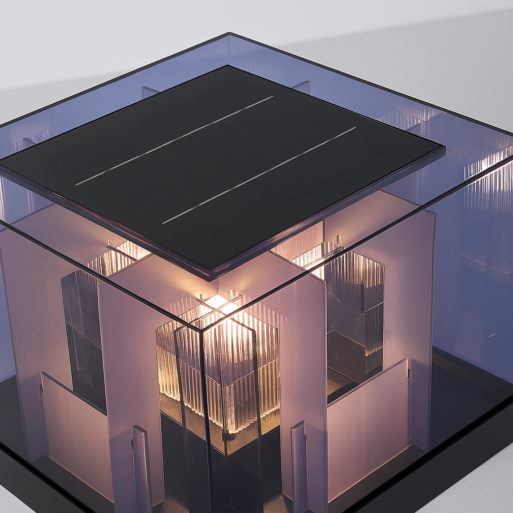 LumaBloc | Lampada Solare da Esterno su Piedistallo – IP65 – Elegante & Resistente alle Intemperie – E27 LED