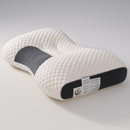 NeckAlign Pro | Cuscino Ortopedico & Ergonomico – Con Funzione Massaggiante – Fibra di Soia – Traspirante & Riduce la Pressione