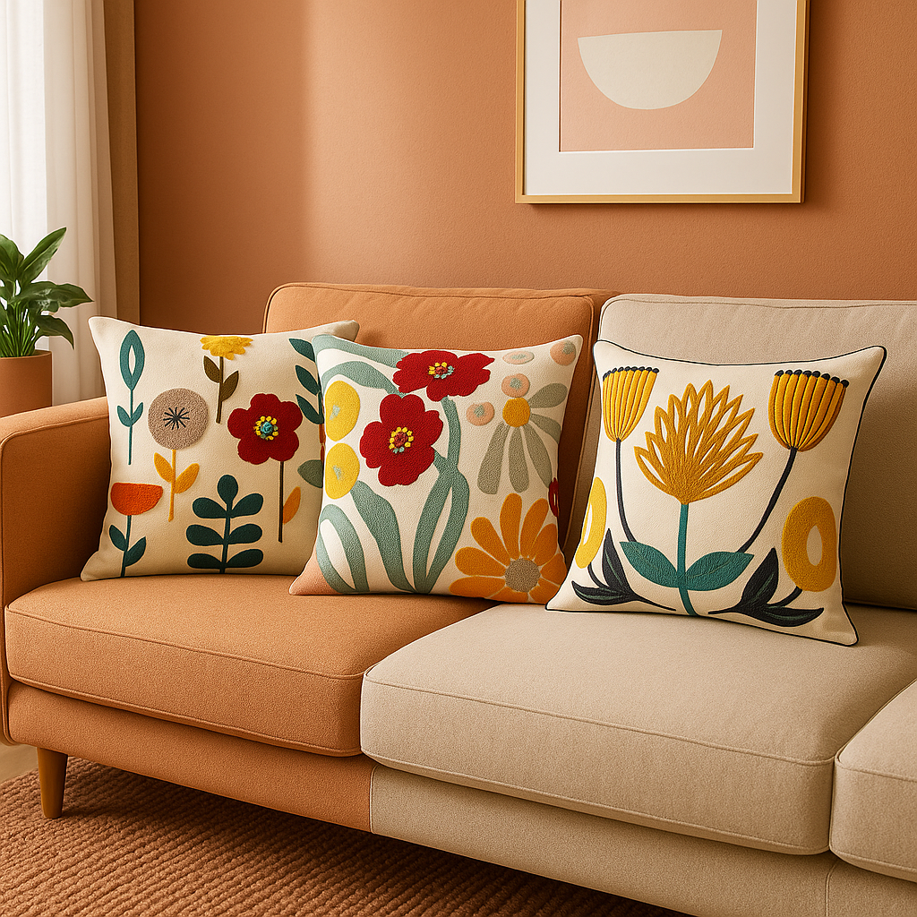 Fleuriva | Sierkussen met Bloemenprint – 45x45 cm – Zachte Vulling – Afneembare & Wasbare Kussenhoes