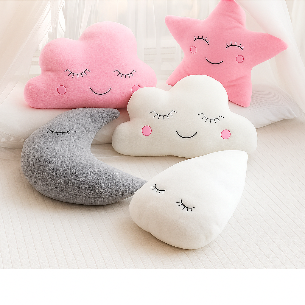 Laziv | Zacht Pluche Kussen – Wolk, Ster, Maan of Druppel